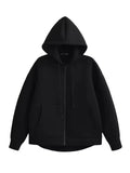 Autumn Winter Women's Zipper Hoodie Coat High Street Double Pockets Oversize Jakcet Loose Sweatshirts Outerwear Top