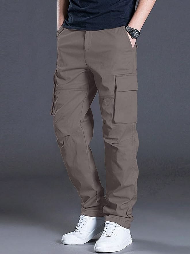 Men's Regular Fit Low Rise Cargos Trousers | Cargo Track Pant | Loose Fit | Regular Trouser Loose Fiting | Treck Pent with Multiple Pockets