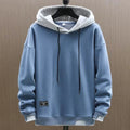 Oversized men's hoodie with drawstring and contrasting stitching – men
